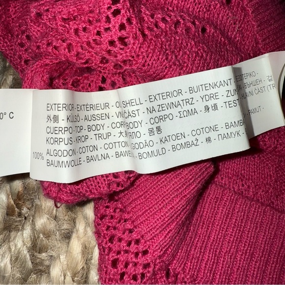 Stradivarius vibrant hot pink open knit sweater - Picture 4 of 4